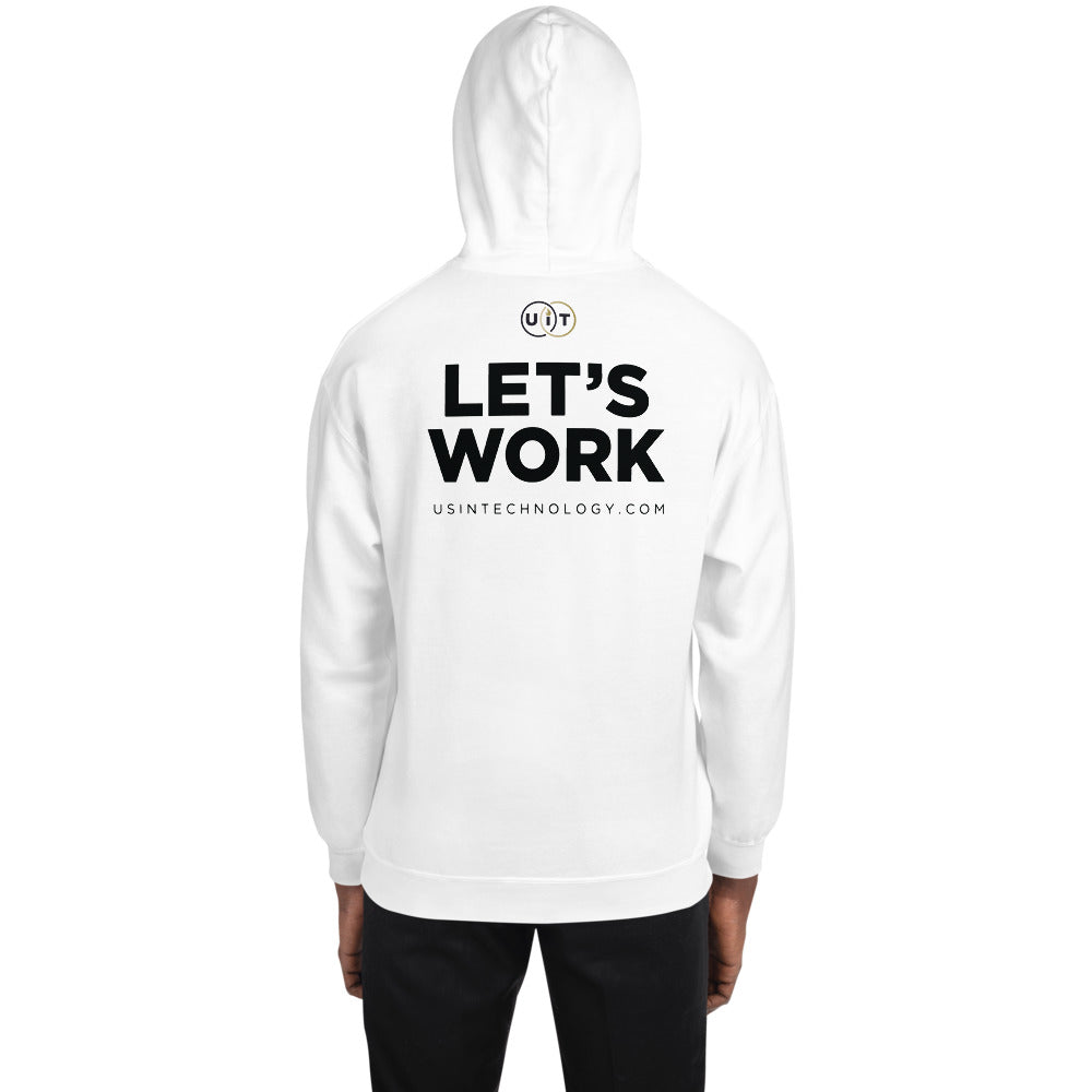 Let's Work Full Logo Hoodie (White)