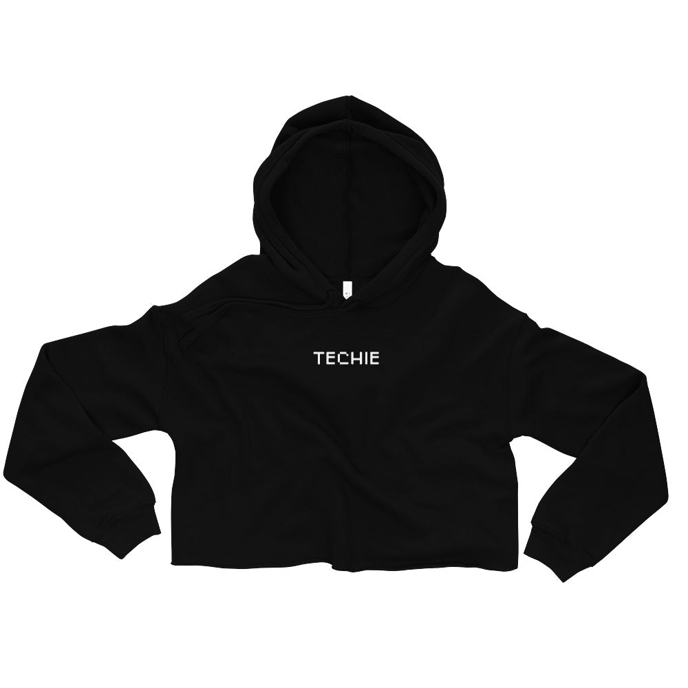 Techie Cropped Hoodie (Black)